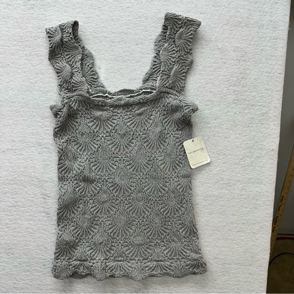 Free People Intimately Medium Large Black Stretch Love Letter Cami Tank Top New - Picture 5 of 5